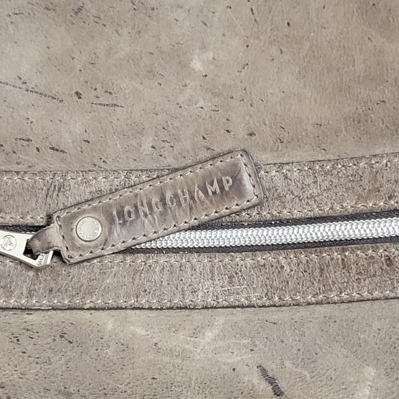 Longchamp Brown Distressed Antelope Leather Purse Made In France. - Picture 15 of 16